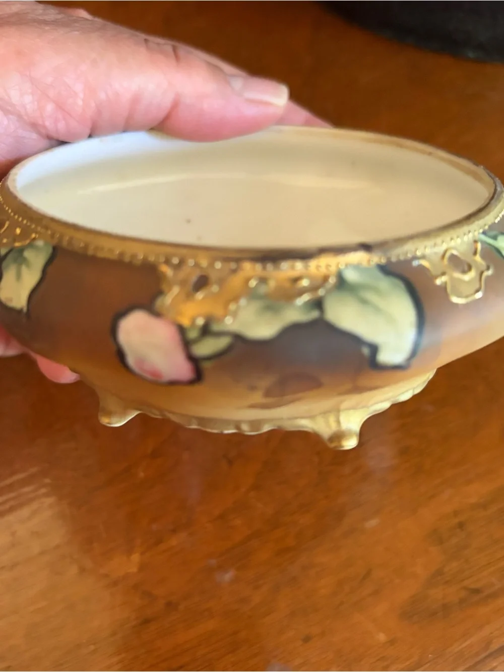 Vintage Nippon Footed bowl Hand painted